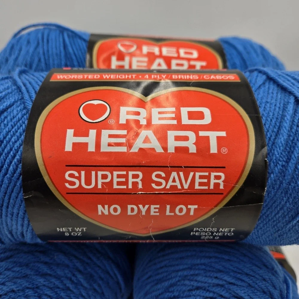 Red Heart Super Saver yarn 8oz 364yds Skipper Blue #0384 100% acrylic No Dye